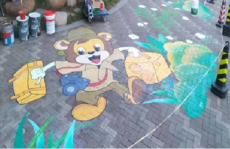 绵竹夏季画地面彩绘会遇到的问题