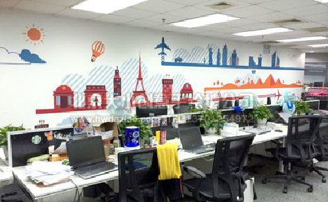 绵竹教你设计办公室墙绘的方法。