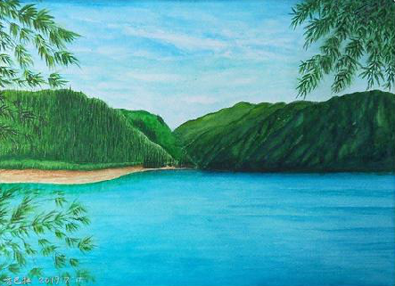 绵竹在墙绘中，如何绘画绿水青山？